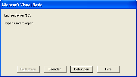Laufzeitfehler